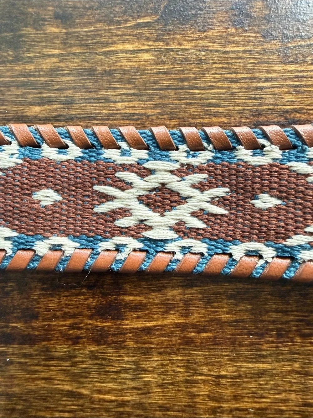 American Eagle Brown Embroidered Whipstitch Belt | Cowgirl | Boho | EUC